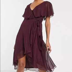 ASOS cape back dipped hem midi dress